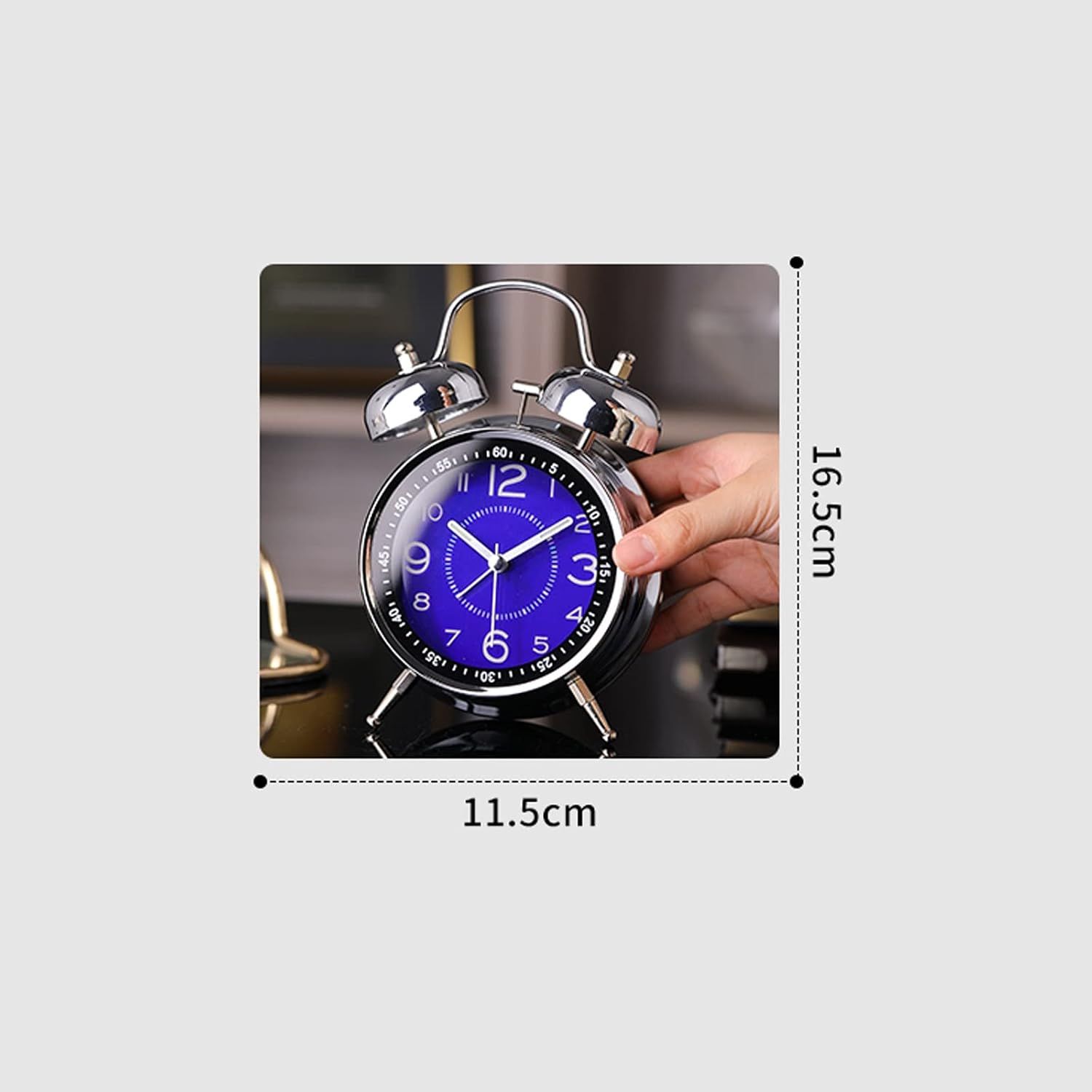 Twin Bell Alarm Clock with Backlight, 4 Inch — image 2