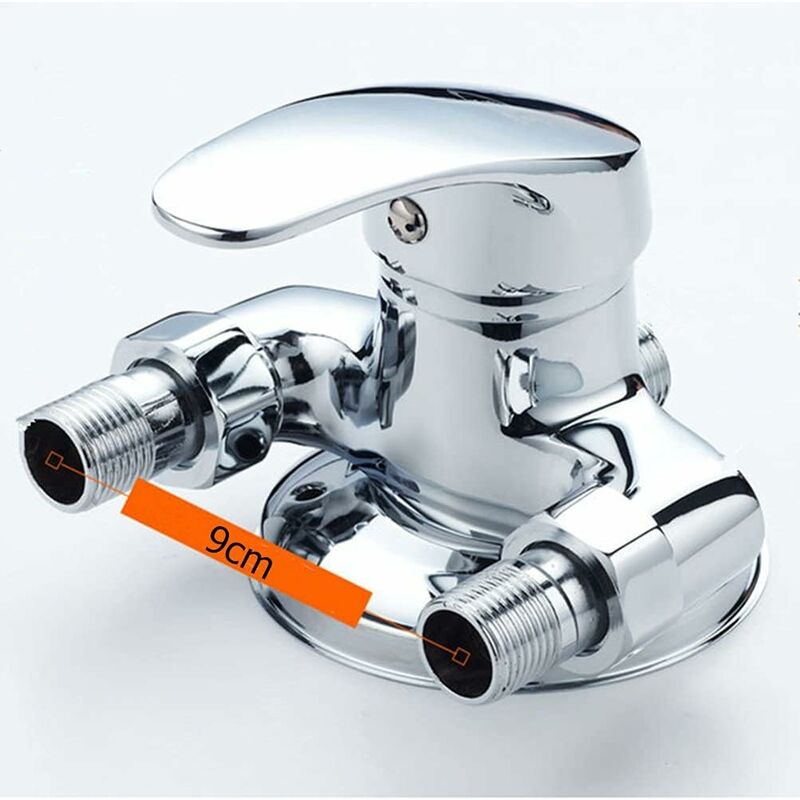 Brass Single Lever Wall Mounted Shower Mixer Tap For Bathroom Cold And Hot Water, Chrome — image 4
