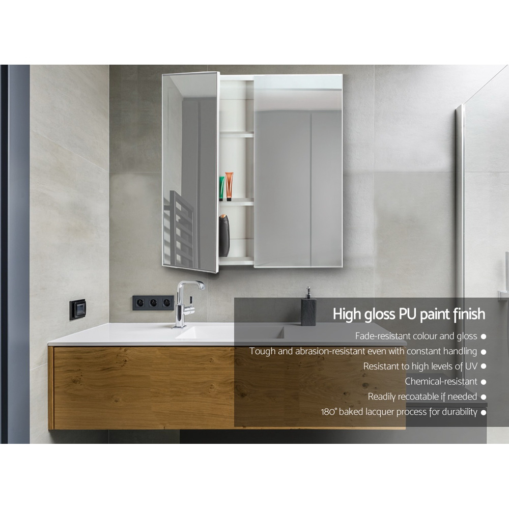 Cefito Bathroom Mirror Cabinet 600x720mm White โ image 4