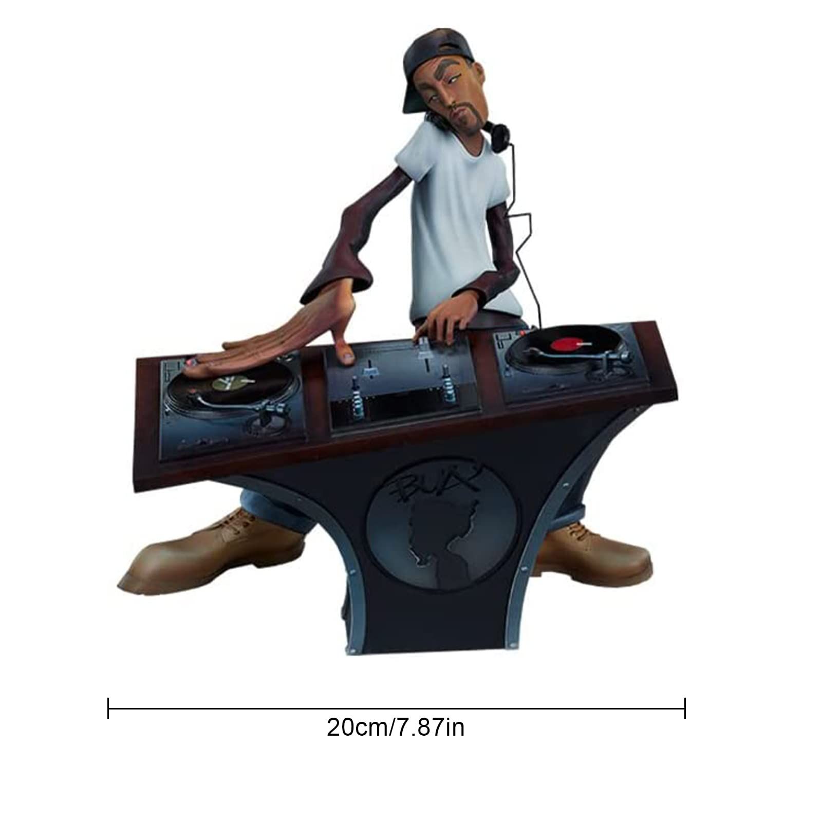 Hip Hop Element Figurines Ornaments, Handmade Resin Rap Music Star Sculptures Statue, Craft Gift for Hip-Hop Fans Friends (DJ) — image 3