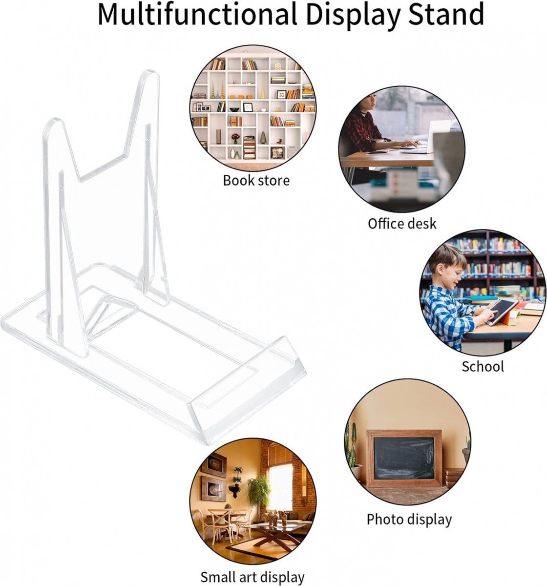 Plate Stand - 6 Pieces - Plate Rack - Plate Holder - Plate Display - Sliding Stand - Phone Holder - Business Card Holder - Book Stand - Support - Rack - Plates — image 2