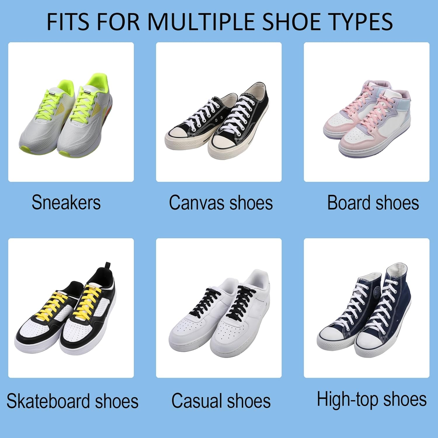 2 Pairs Elastic No Tie Shoe Laces for Adults and Kids Shoes, Tieless Flat Shoelaces for Sneakers โ image 5