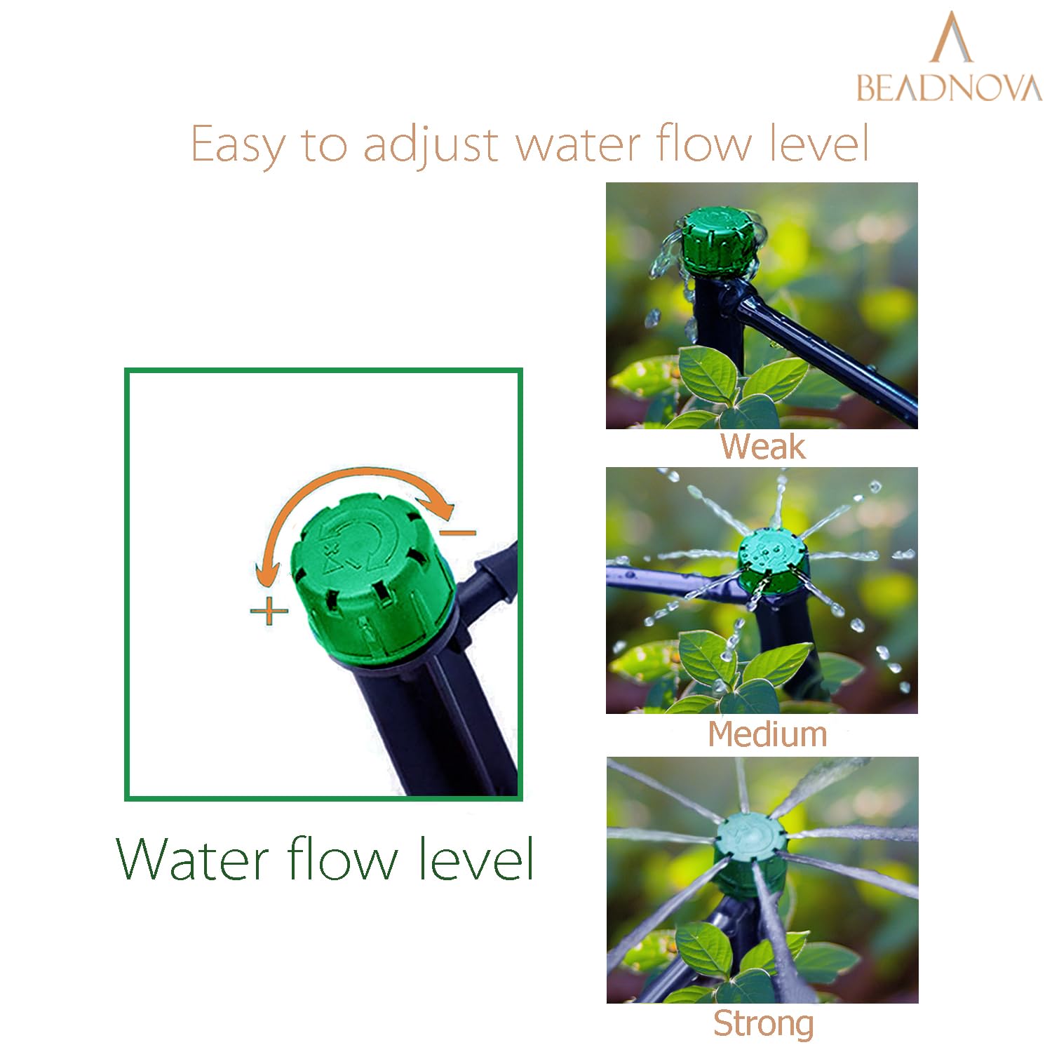 Irrigation Drippers 50pcs Drip Emitters for 1/4 Inch Irrigation Sprinkler 360 Degree Micro Sprinkler Adjtable Drip Heads Drippers for Garden Patio Lawn — image 4