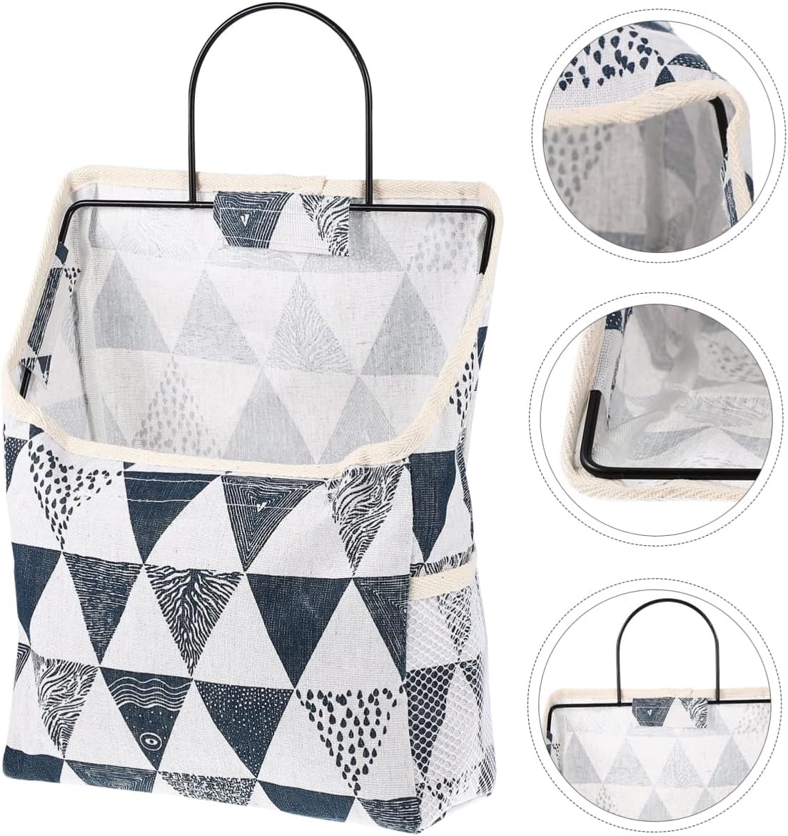 Single pocket wall hanging fabric organizer, durable and space-saving design, perfect for bedroom, dorm, bathroom and office storage. Ideal for students — image 3