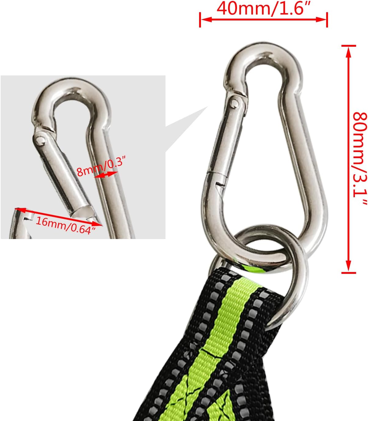 4 Step Boat Rope Ladder, Green and Yellow, Nylon Stainless Steel, 400 lb Load Capacity — image 4