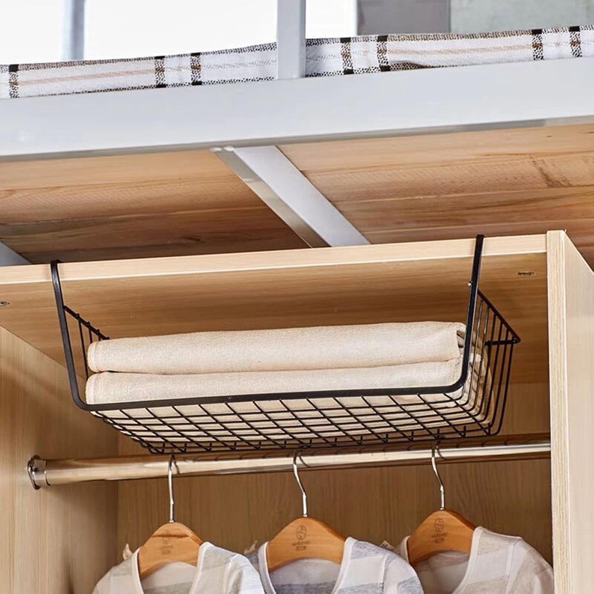 Closet Hanging Basket - 2 Pieces - Hanging Baskets - Storage Baskets - Cabinet Baskets - Tidy Hanging Basket - Hanging Basket for Closet - Hanging Basket for — image 3