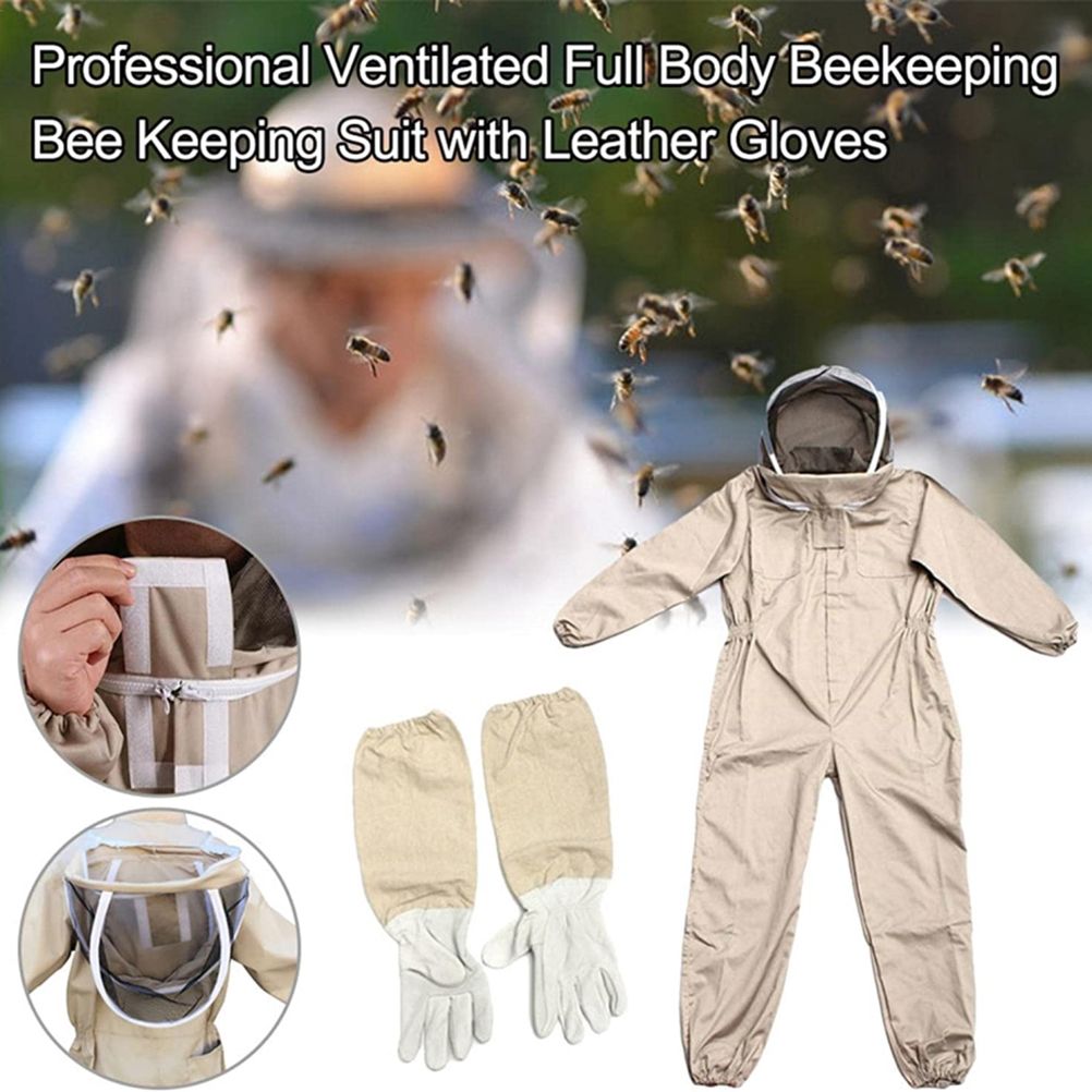 Bee Suit with Gloves Beekeeping Protective Suits Beekeeper Suit Bee Keeper Gear Coveralls Bee Outfit — image 5