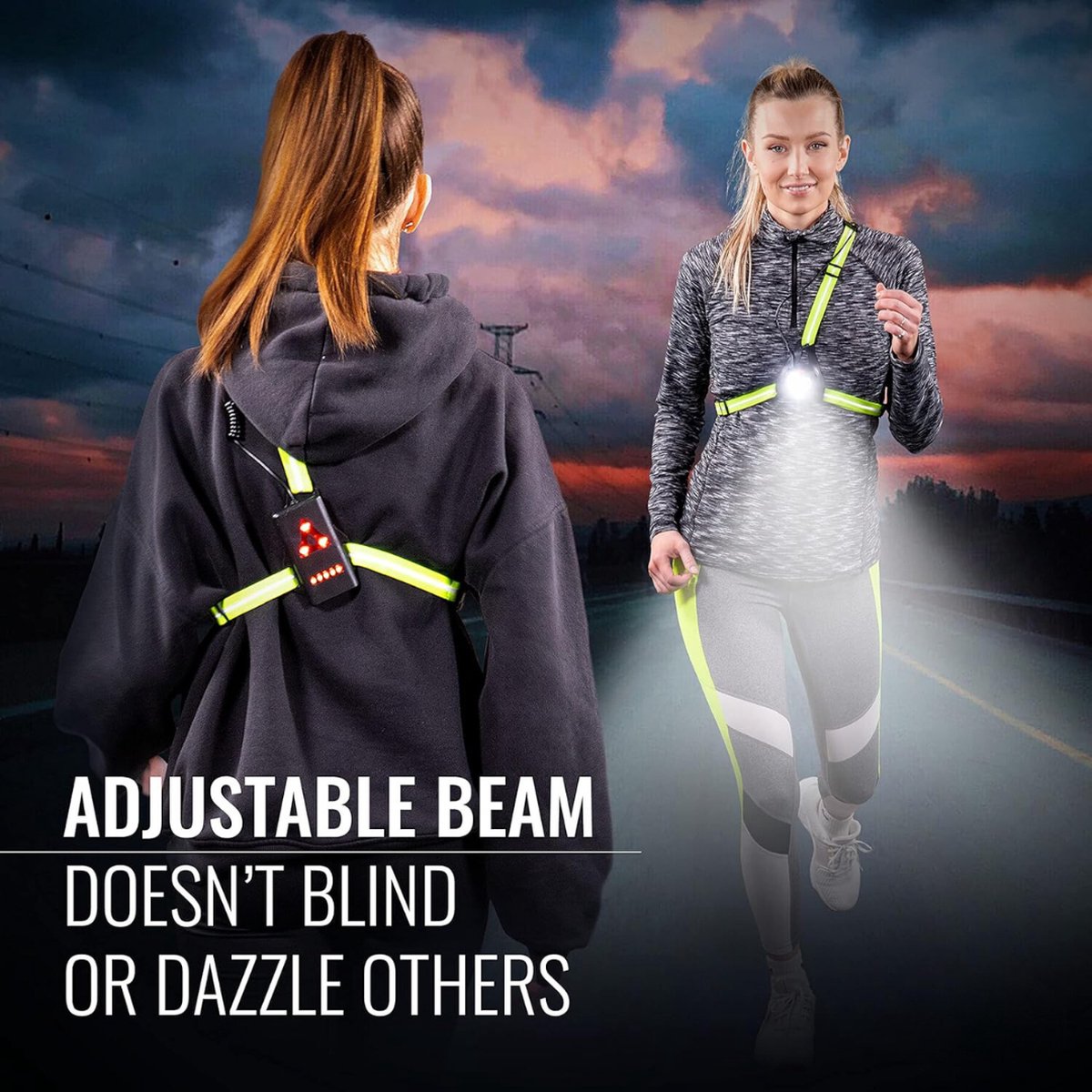 Running light - Chest lamp - Running chest light - Chest walker - USB rechargeable - Running vest - IPX4 waterproof — image 3