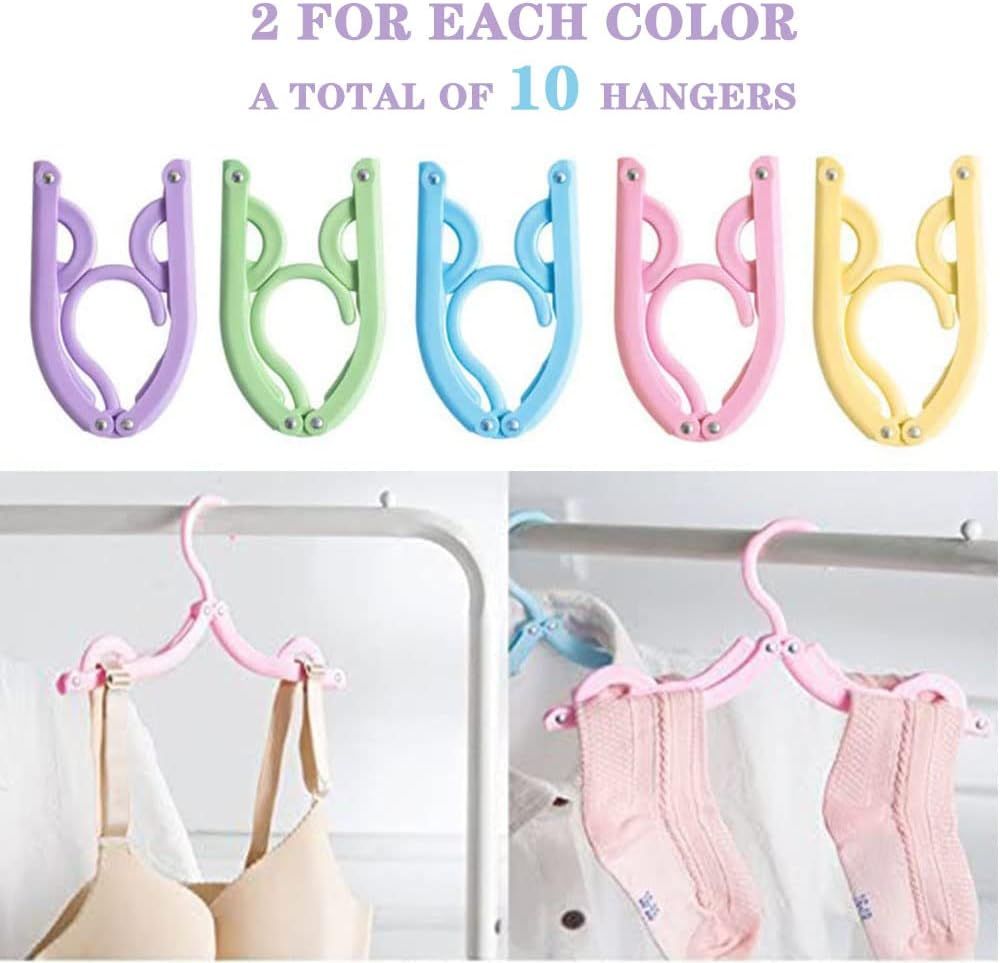 10 Pcs Travel Hangers Cruise Ship Essentials Accessories Portable Folding Clothes Hanger Foldable Drying Rack — image 4