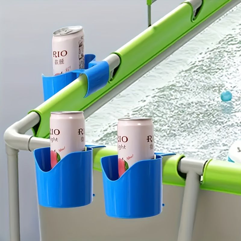 Poolside Storage Rack for Drinks, Hand Sanitizer, Gardening Tools And Pool Floats, Helps Organize Swimming Pool Area 1pc Blue — image 5