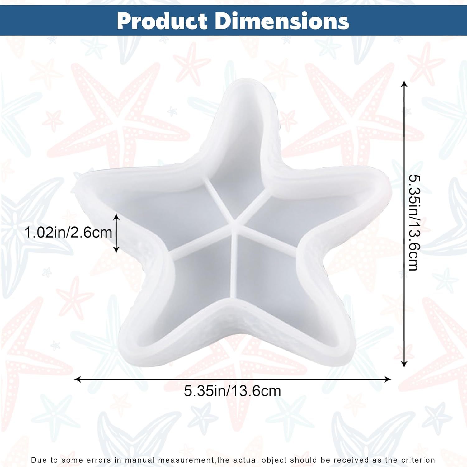 Starfish Tray Silicone Mold, Candle Holder Jewelry Plate Silicone Mold for Epoxy Resin, Trinkets Container Storage Dish Mould for Resin Concrete Cement Art โ image 3