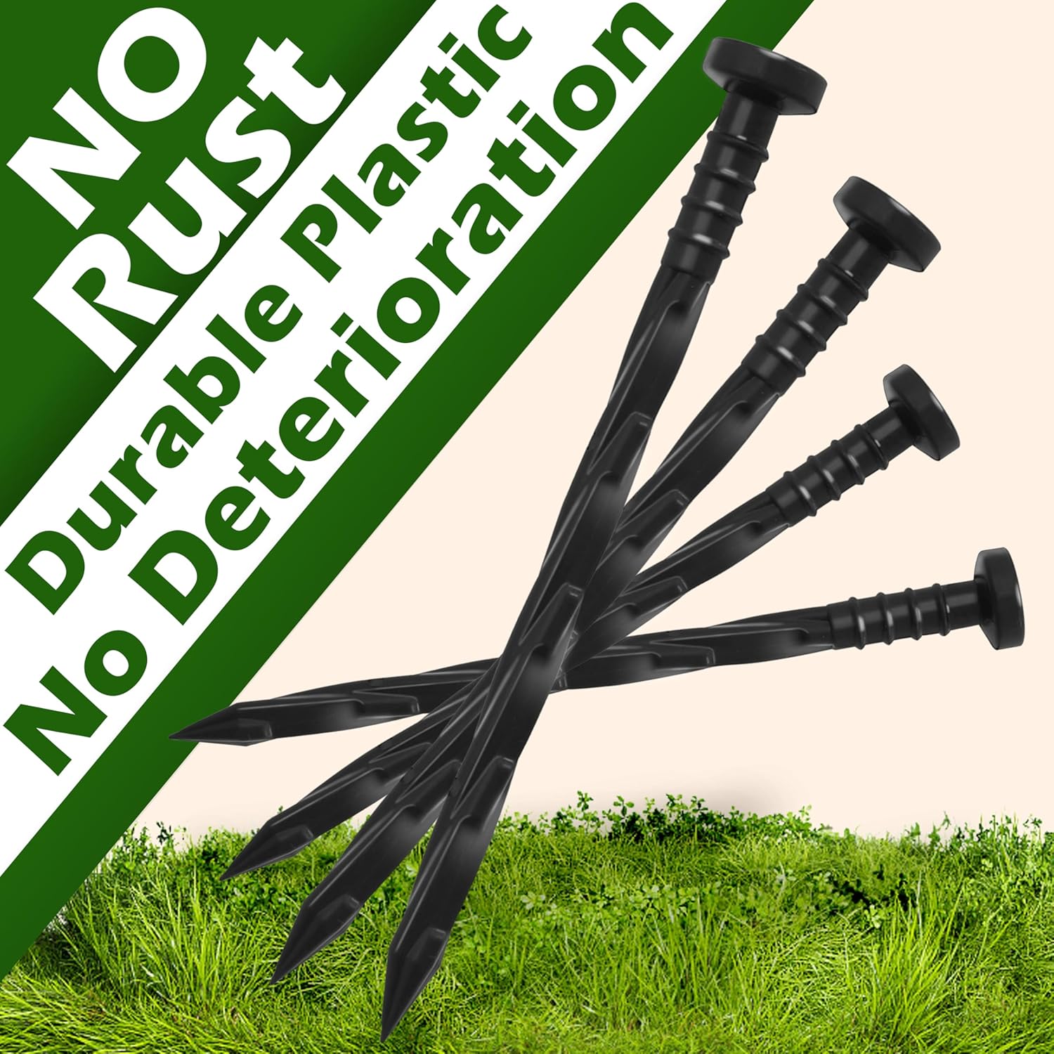 30 pcs Landscape Edging Anchoring Spikes, 6 inches Yard Lawn Paver Edging Stakes for Weed Barrier, Garden Fence, Artificial Turf — image 2