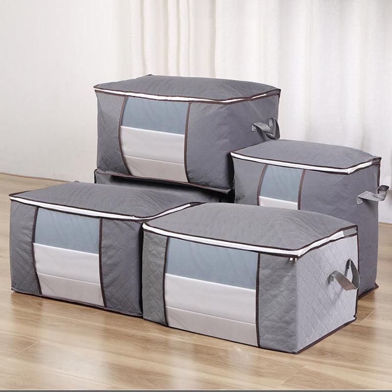 1/4X Bamboo Charcoal Clothes & Quilt Storage Bag with Zipper Box - 4 x Vertical — image 5
