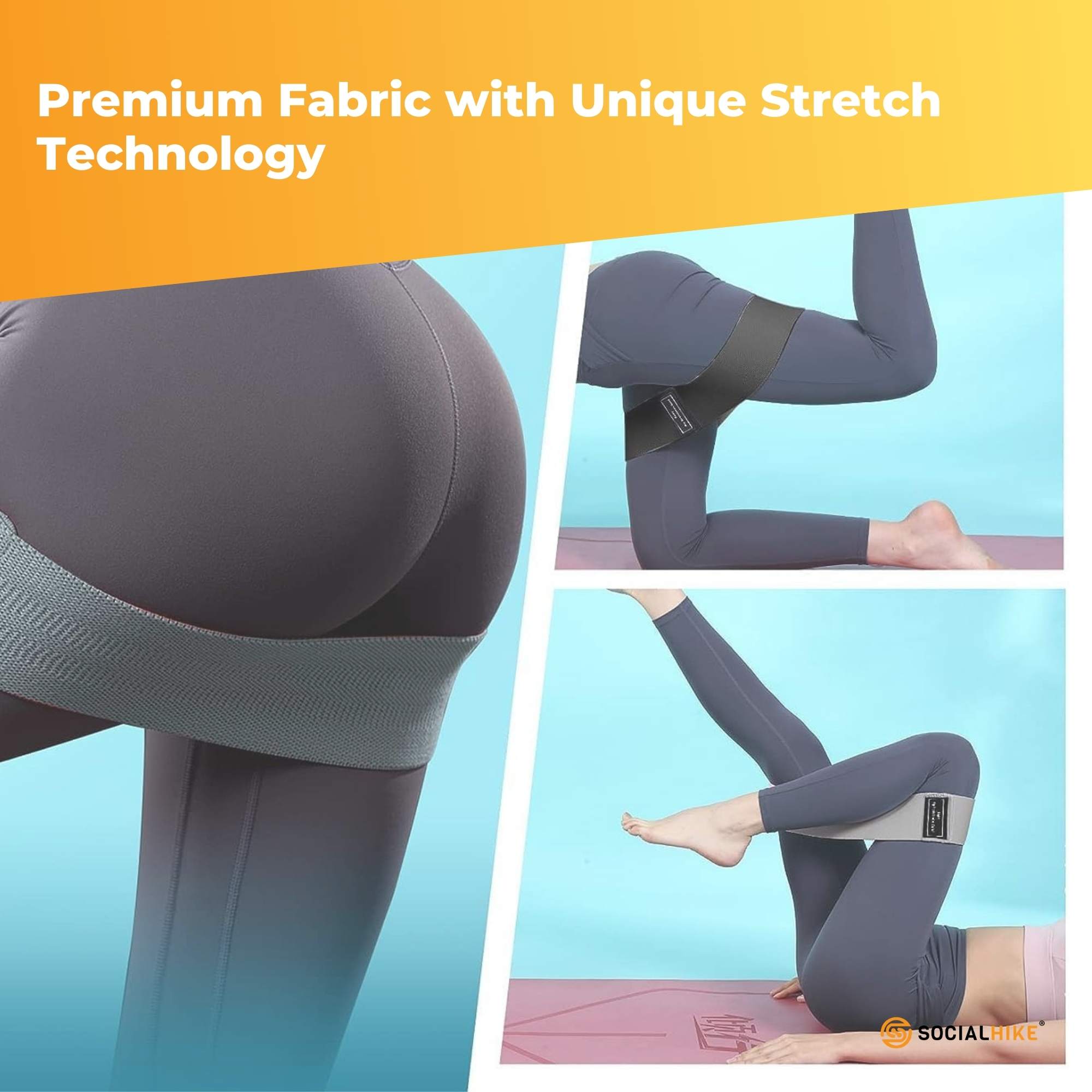 3x Resistance Exercise Hip Bands Set - Stretch Glute Booty Workout Power Loops — image 5