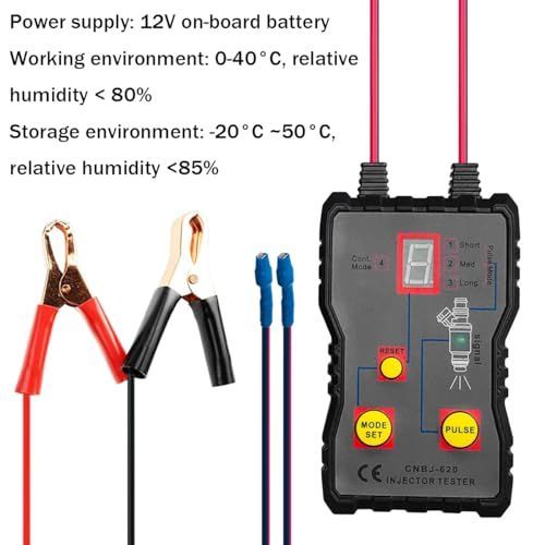 Fuel Injector Tester Cleaner Kit, 12V Car Injector Tester with 2 Adapters 4 Pulse Modes, DIY Cleaning Tool Set with Short Circuit Protection, Automotive — image 2