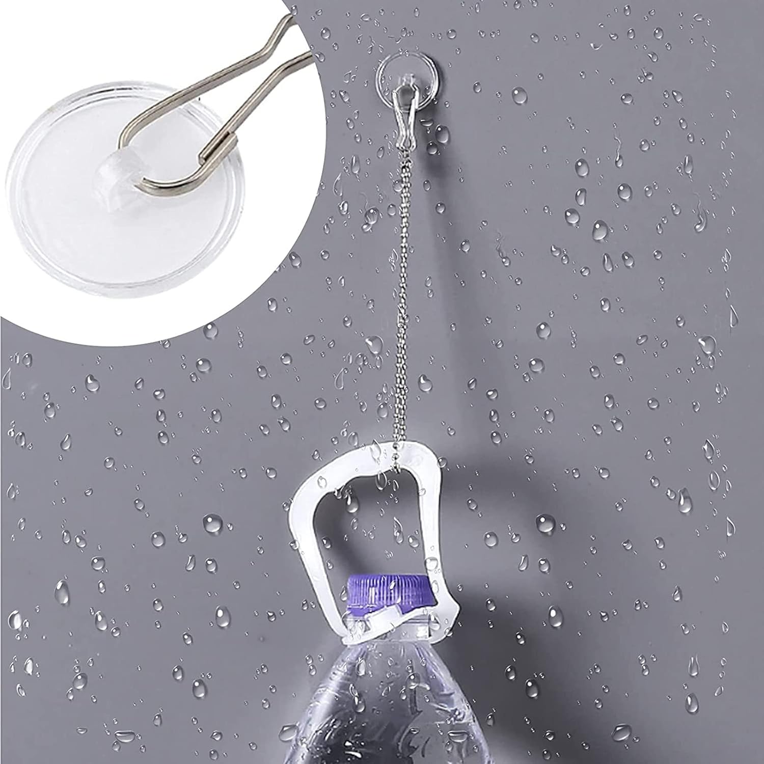 30 Pieces Clear Self-Adhesive Ceiling Hooks, No-Drill Ceiling Hooks, Sticky Hooks with Flagpole Clips for Bedroom, Bathroom, Kitchen, Bedroom Wall, Carnival — image 6