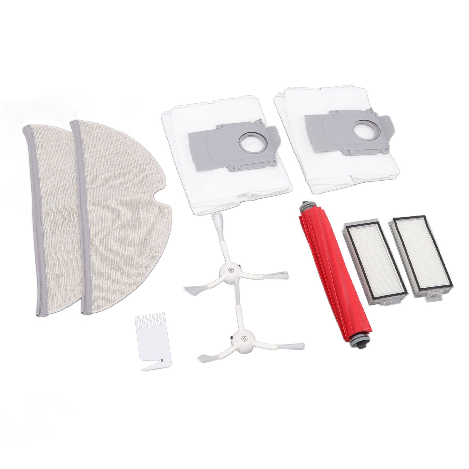 Vacuum Cleaner Main and Side Brush Replacement Set with Filter Cleaning Mop and Dust Bag for Roborock T8 — image 2