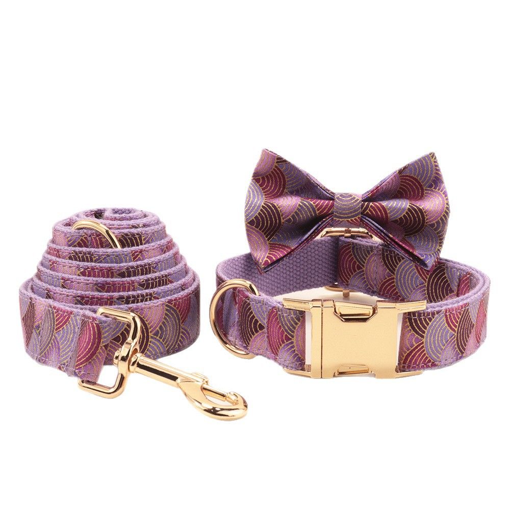 MEO GATTINO Japanese Style Purple Cloud Dog Collar and rope M 2.5(29-48cm) โ image 4