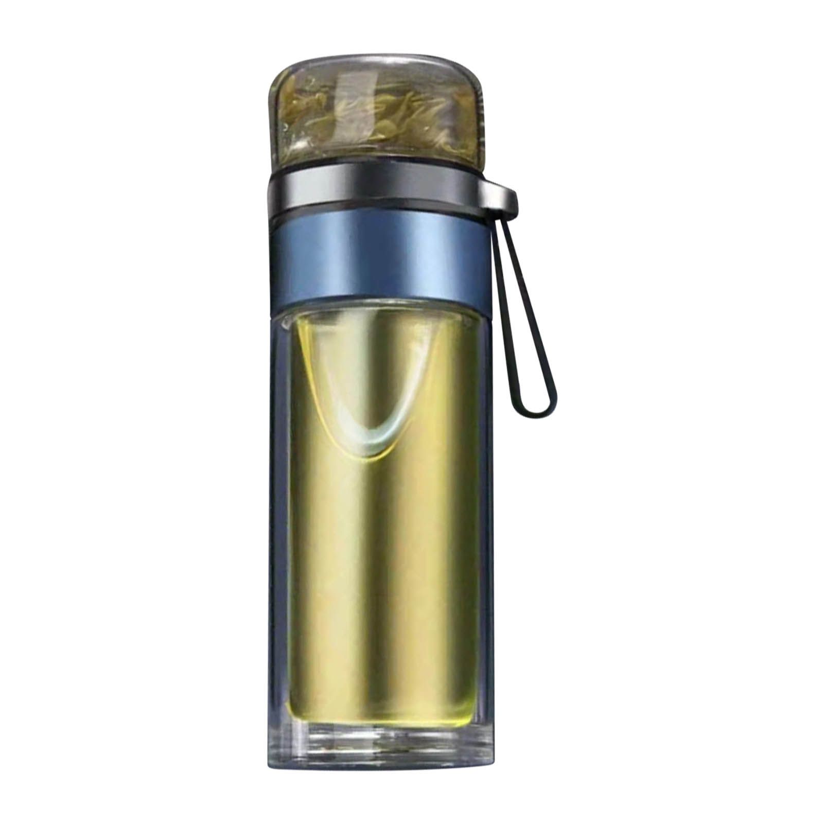 Glass Transparent Tea Bottle Portable Tea Water Bottle Tea and Water Separation Bottle Blue — image 3