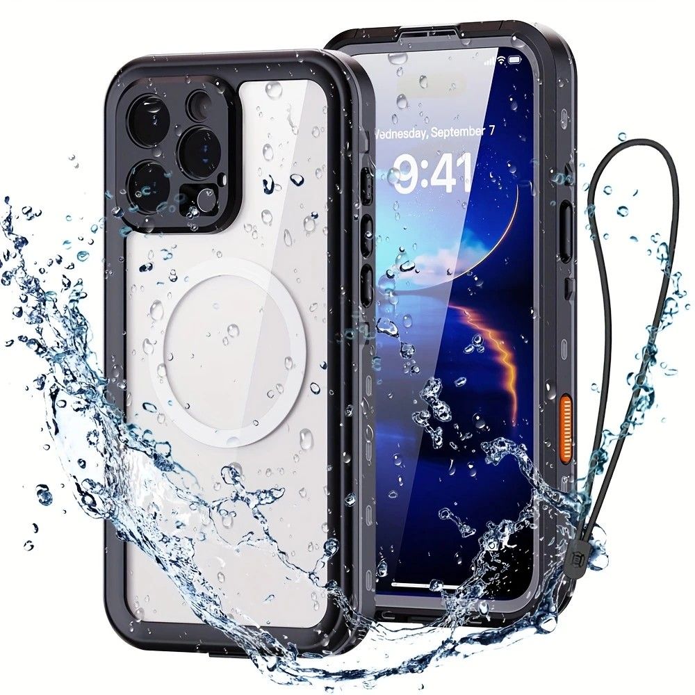 iPhone 16 Pro Max Waterproof Phone Case IP68 Drop Protection Snow Dust Resistant with Lanyard for Swimming Skiing Off Road Adventures(blue) โ image 4