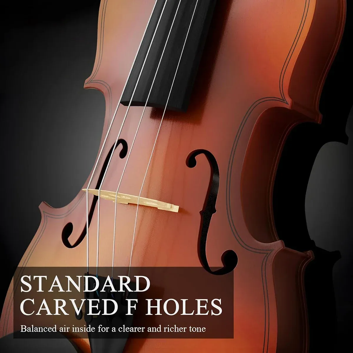 Beginner Violin 4/4 Set Durable Linden Wood for Kids Adults Learning — image 5