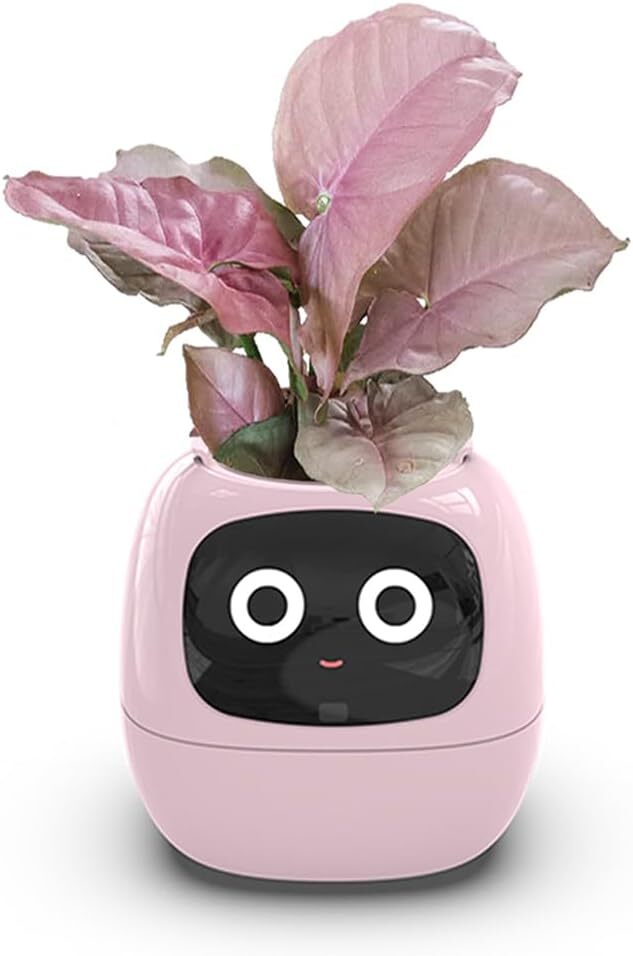 Intelligent Flower Pot, Electronic Bud, Maintenance Plant Assistant, Fun Interactive Flower Pot, Indoor Green Planting Monitoring, LCD Screen Display, Cell