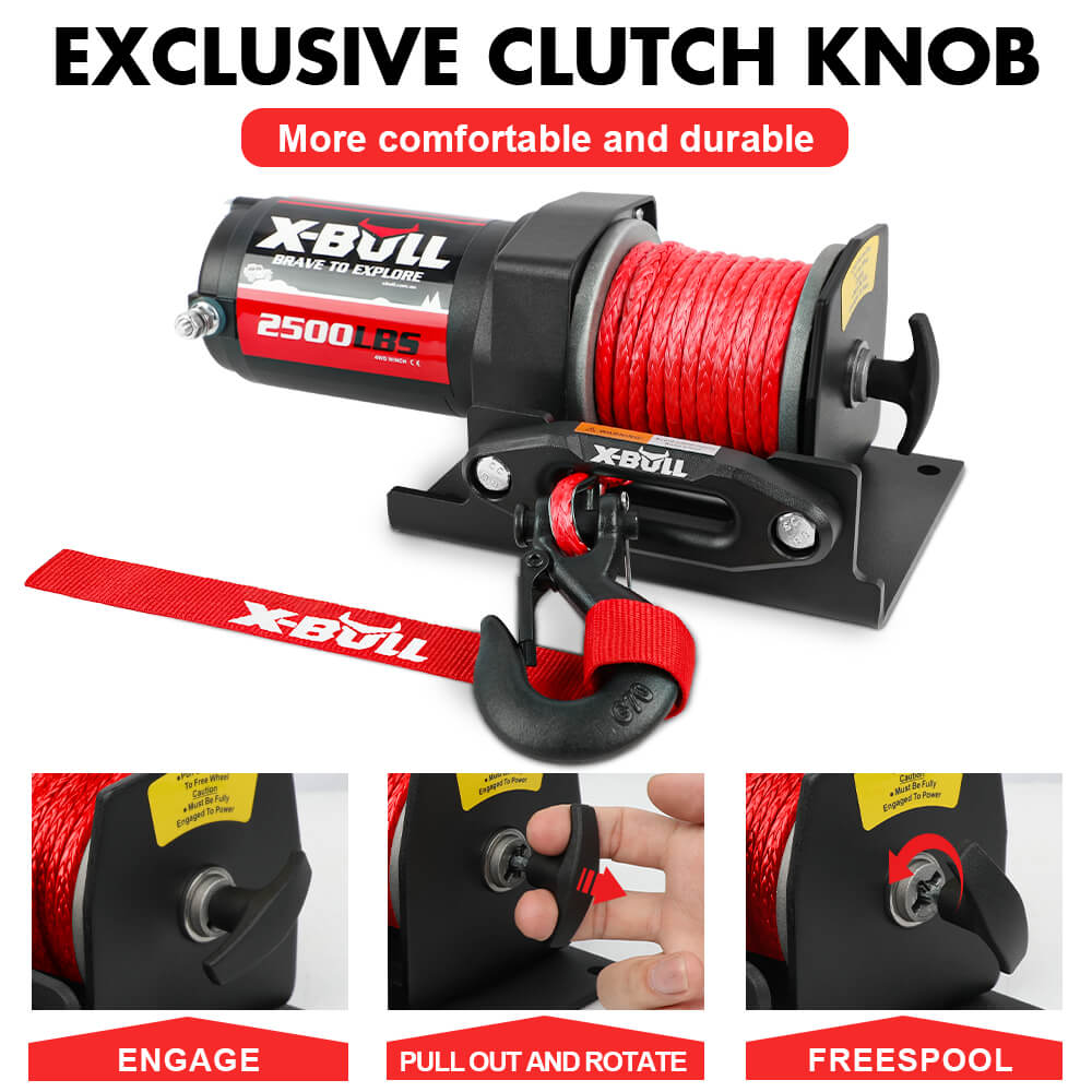 X-BULL 12V Electric Winch 2500LBS Synthetic Rope 15.2M ATV Boat Winch Trailer โ image 3
