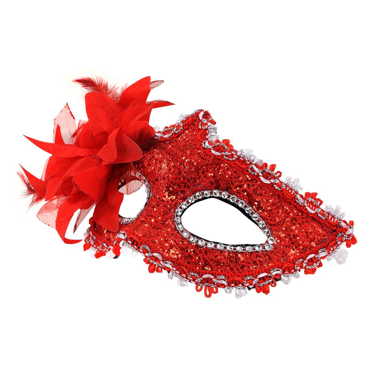 Masquerade Mask Women Venetian Mask with Flower Lace Masquerade for Halloween Christmas Mardi Gras Costume Party — image 3