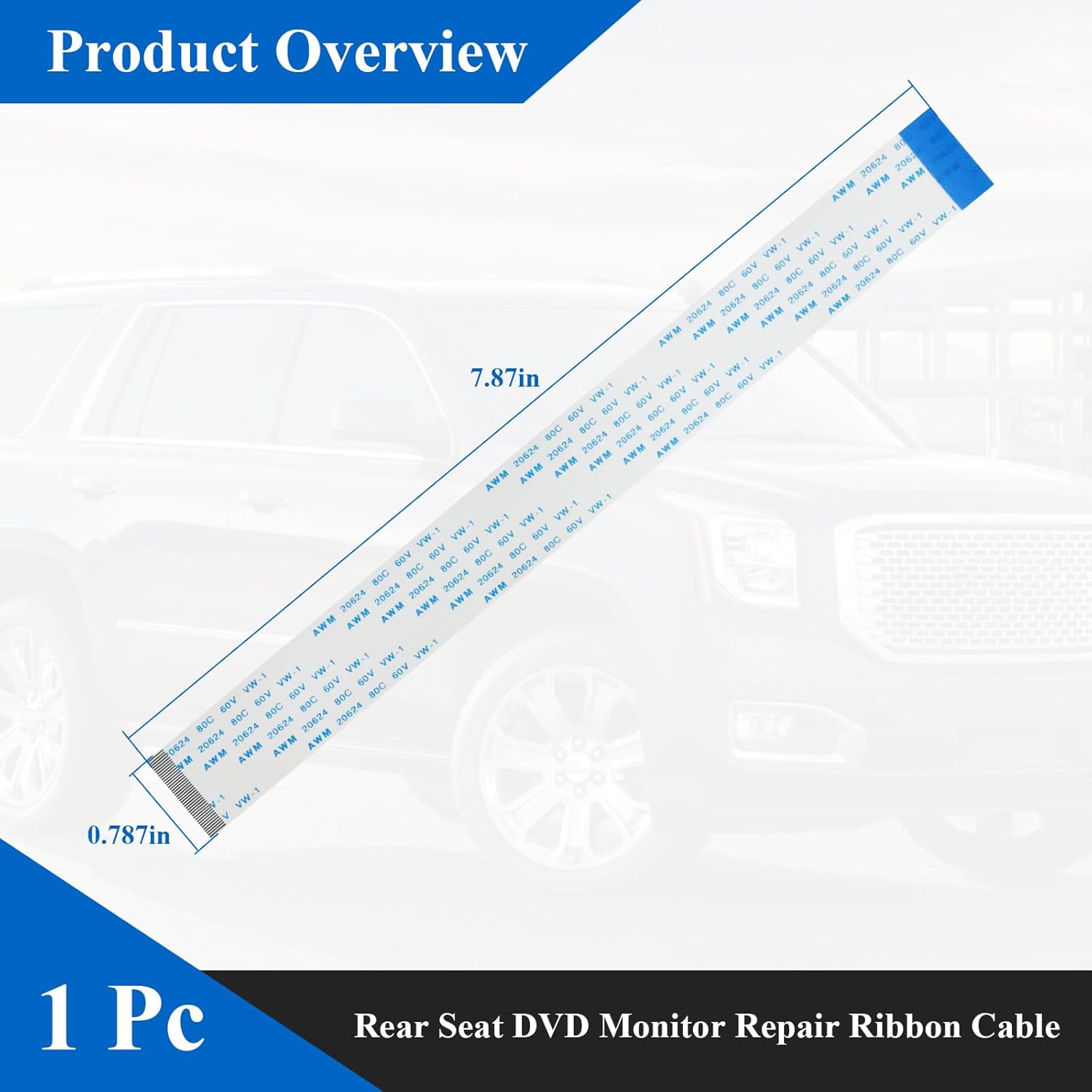 1 Pc Rear Seat Entertainment RSE DVD Monitor Repair Ribbon Cable, Compatible with Chevy Chevrolet Tahoe Suburban XL LS LT LTZ, Used to Fix The Video โ image 2