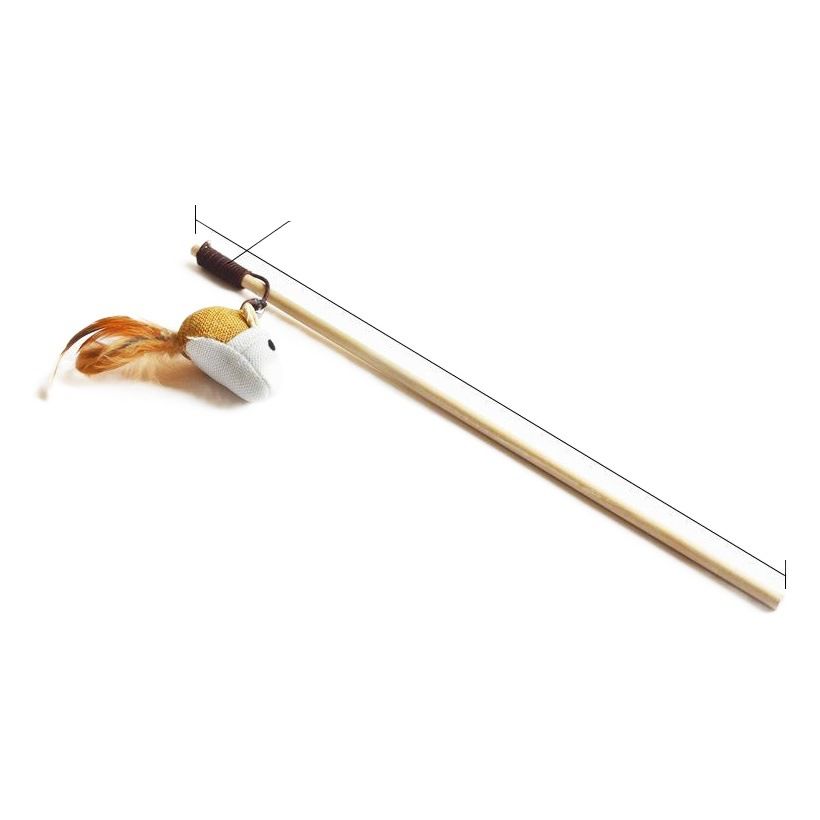 Wooden Pole Cat Tease Stick Dr Pet Pumpkin Cat Tease Stick โ image 2