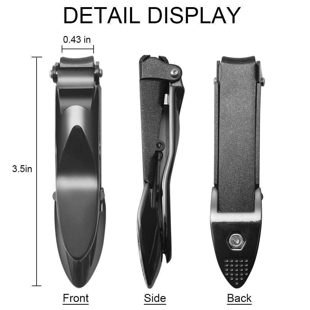 Heavy Duty Sharp Self-Collecting Nail Cutter, Ergonomic Lever for Fingernails & Toenails, Ideal Gift for Men & Grooming Gifts(black) — image 5