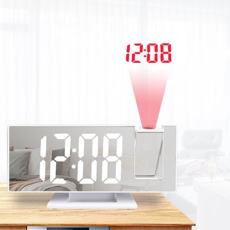 Reveil a Projection Digital LED Electronique with Floodlight of Temps Bedroom Chevet Horloge Muette โ image 2