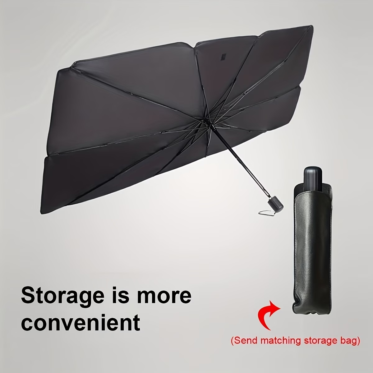 Car sunshade, windshield sun protection and heat insulation sunshade, blackout curtain equipment, car interior windshield, small car sunshade umbrella — image 3