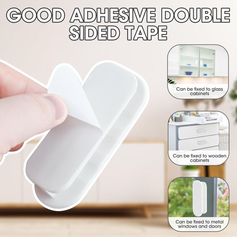 Balcony Door Knob, 4 pcs Set Door Handles, Cabinets, Furniture Glass, Plastic Look — image 4
