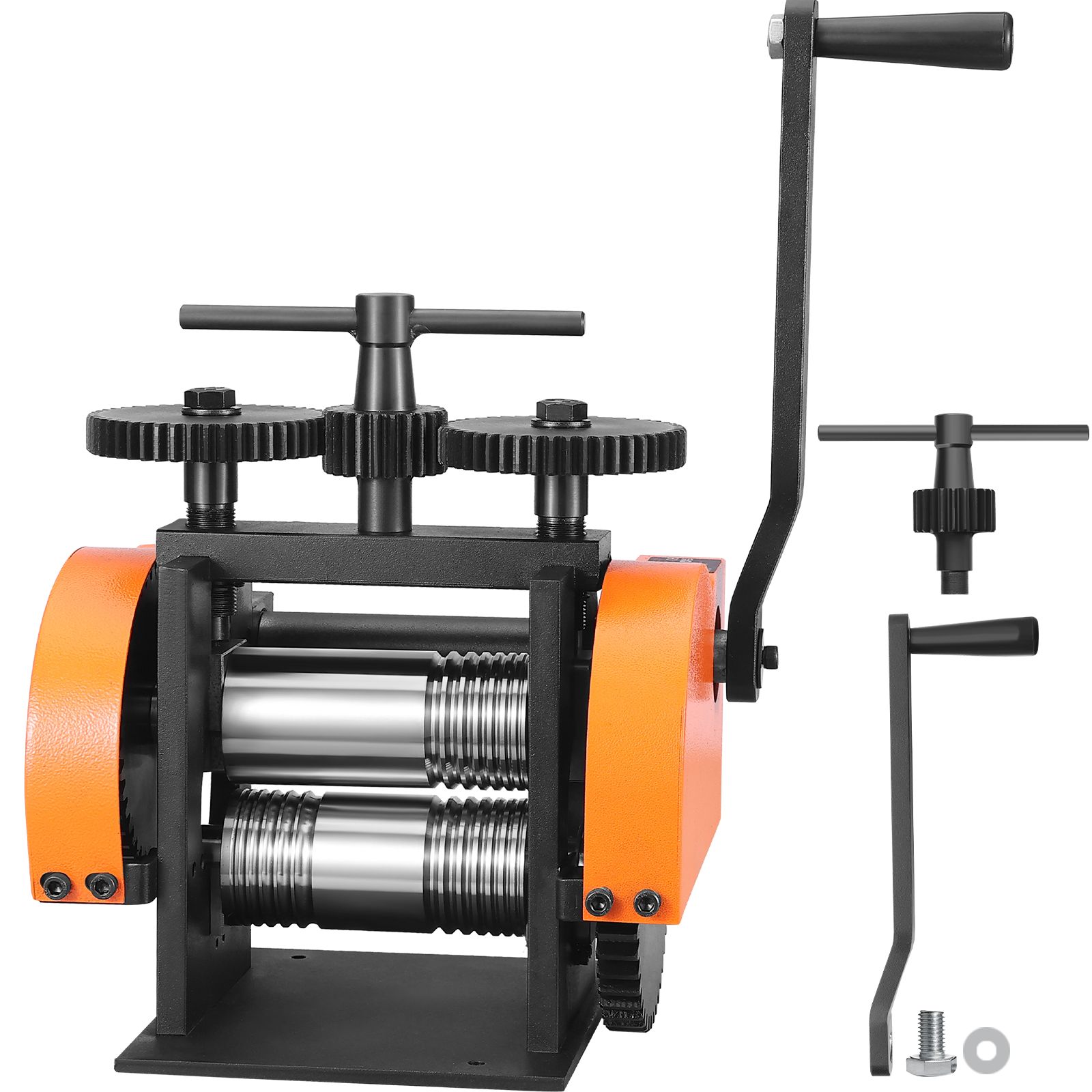 Rolling Mill, 1.77"/45 mm Jewelry Rolling Mill Machine, 1: 2.4 Gear Ratio, 3-in-1 Multi-function Rolling Mill, 0-6 mm Press Thickness for Metal Jewelry Making