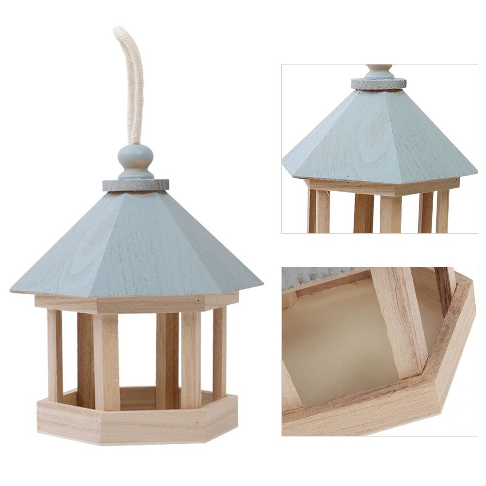 Wooden House Bird Feeder Hanging Feeding Station Hollow Bird Feeder โ image 4