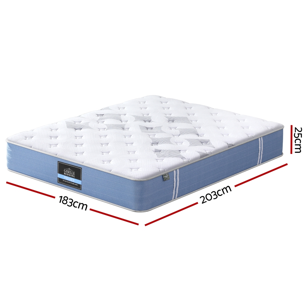 25cm Giselle Mattress King Bed Pocket Spring Mattresses — image 3