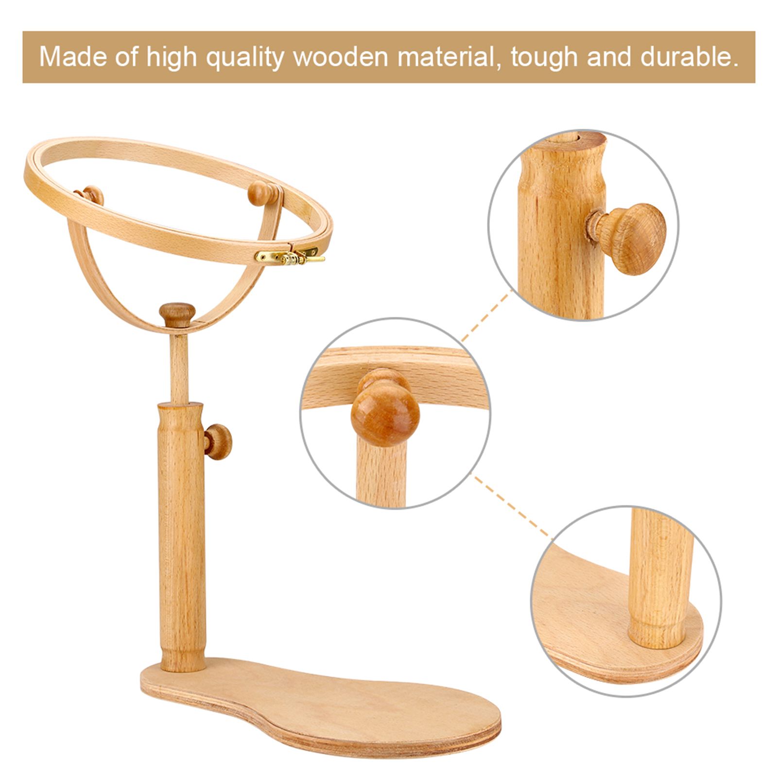 Embroidery Stand Hoop Wood Embroidery & Cross Stitch Hoop Ring Frame Adjustable Sewing Tools S — image 2