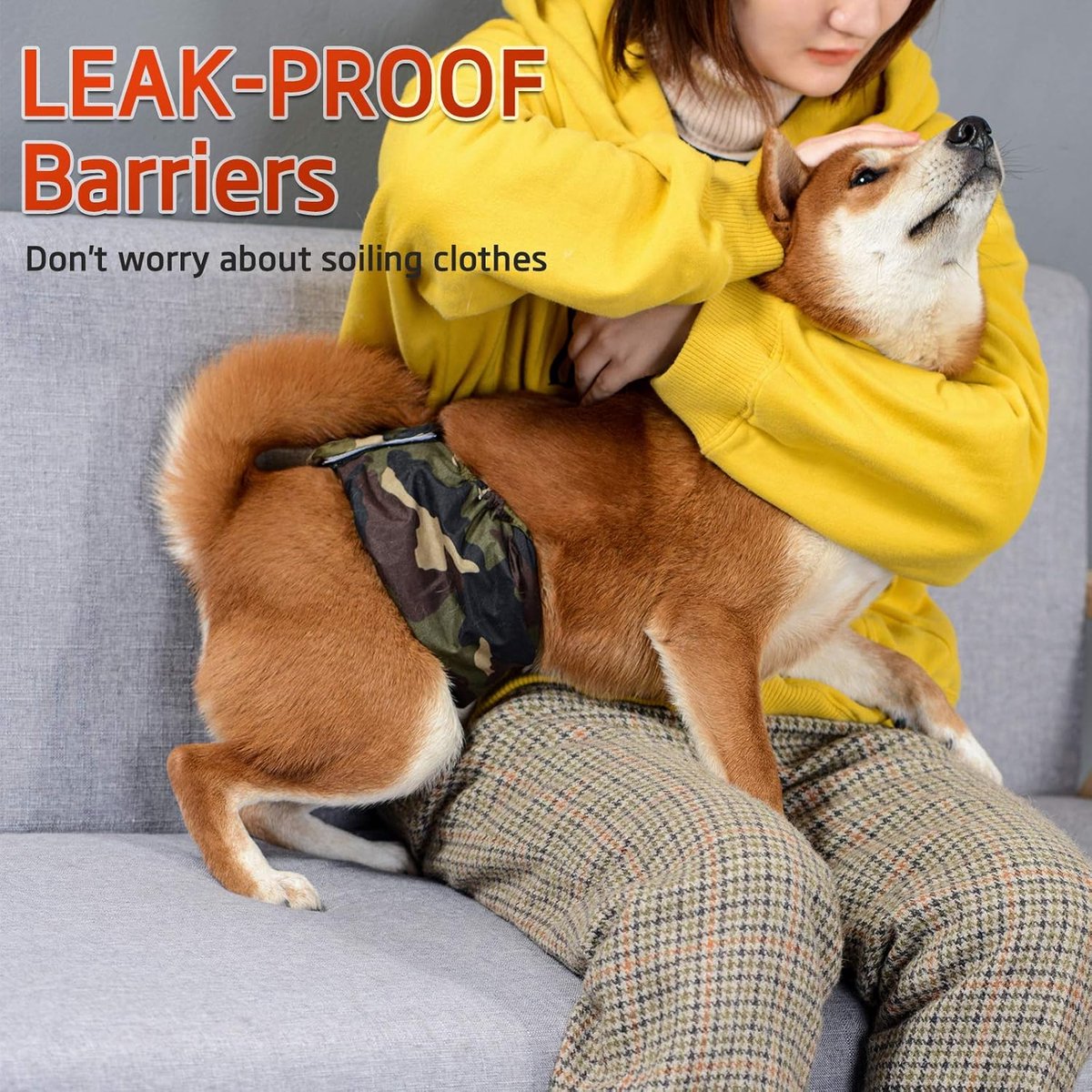 Dog Heat Pants - 3 Pieces - Dog Pants - Dog Diaper - Size L - Super Absorbent - Washable - Reusable - Prevents Unwanted Pregnancies in Female Dogs — image 3