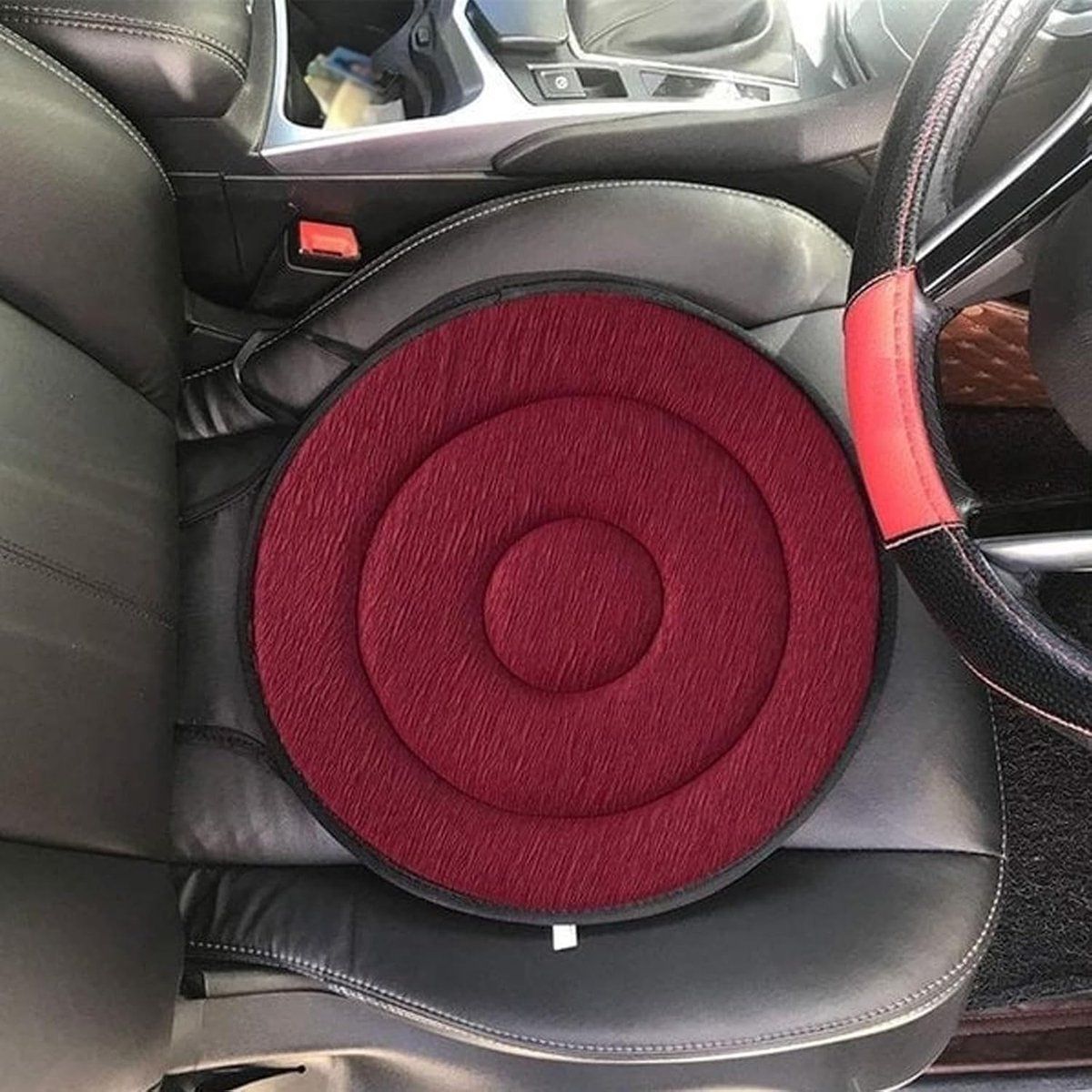 Swivel Cushion, Wheelchair Cushion, 360-degree rotatable seat cushion, car seat cushion, 40 x 40 cm, Dark Red โ image 4