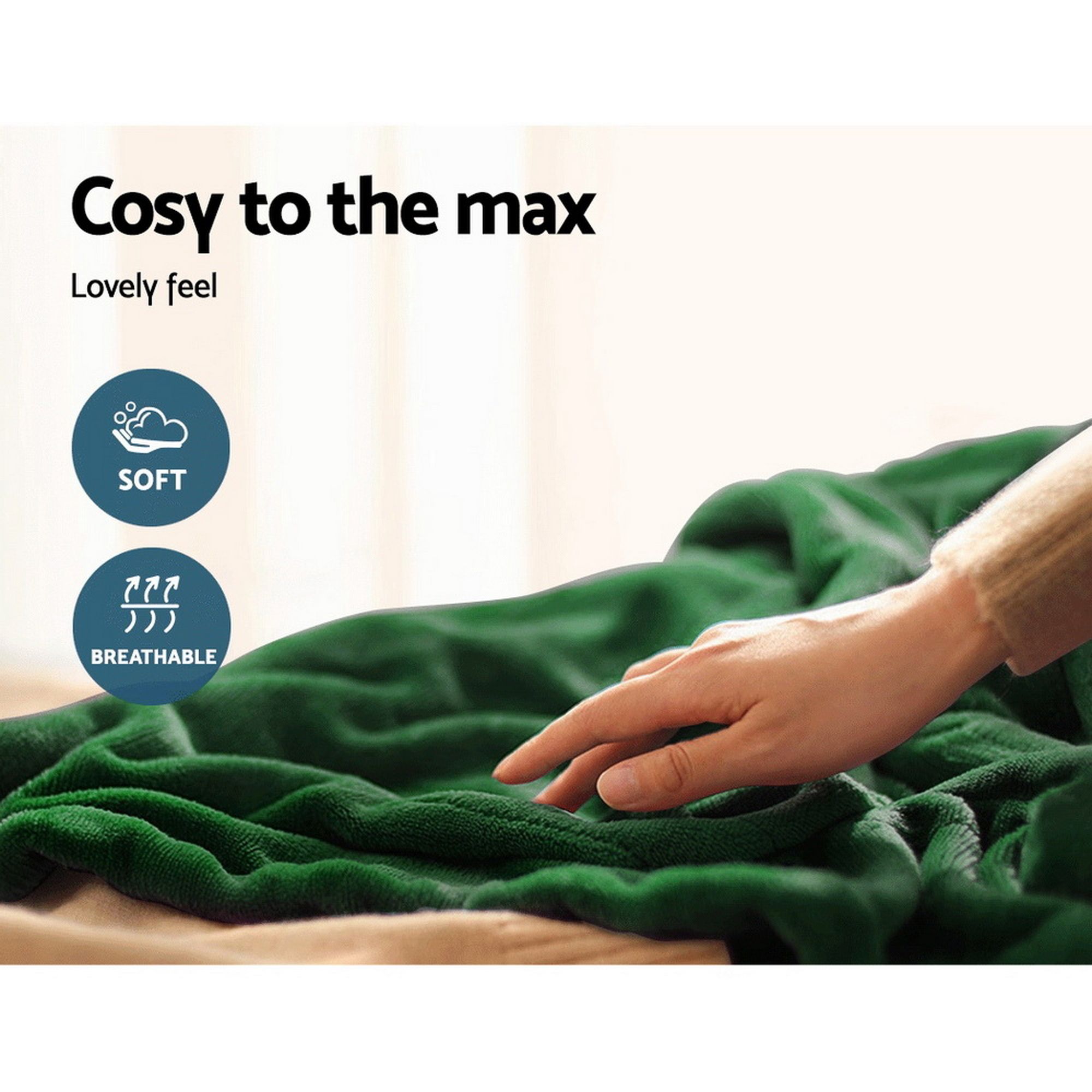 Giselle Electric Throw Rug Heated Blanket Washable Snuggle Flannel Winter Green โ image 6