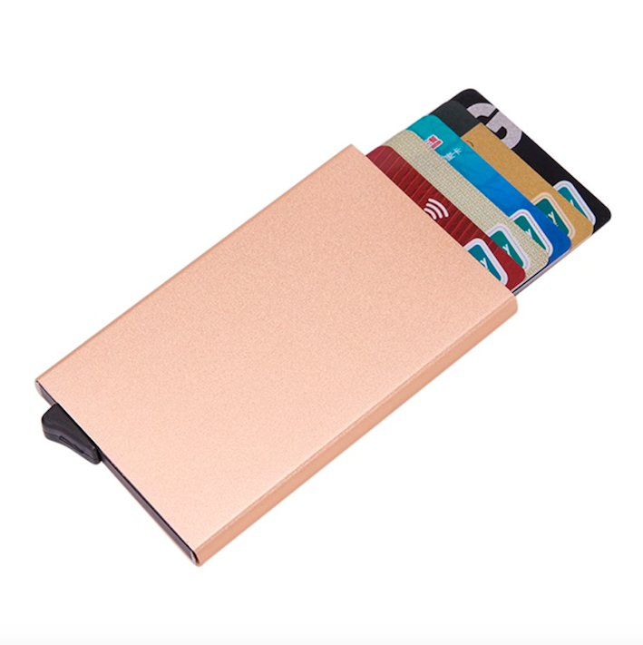Aluminum Pop-Up Card Holder RFID-Safe Black Case โ image 5