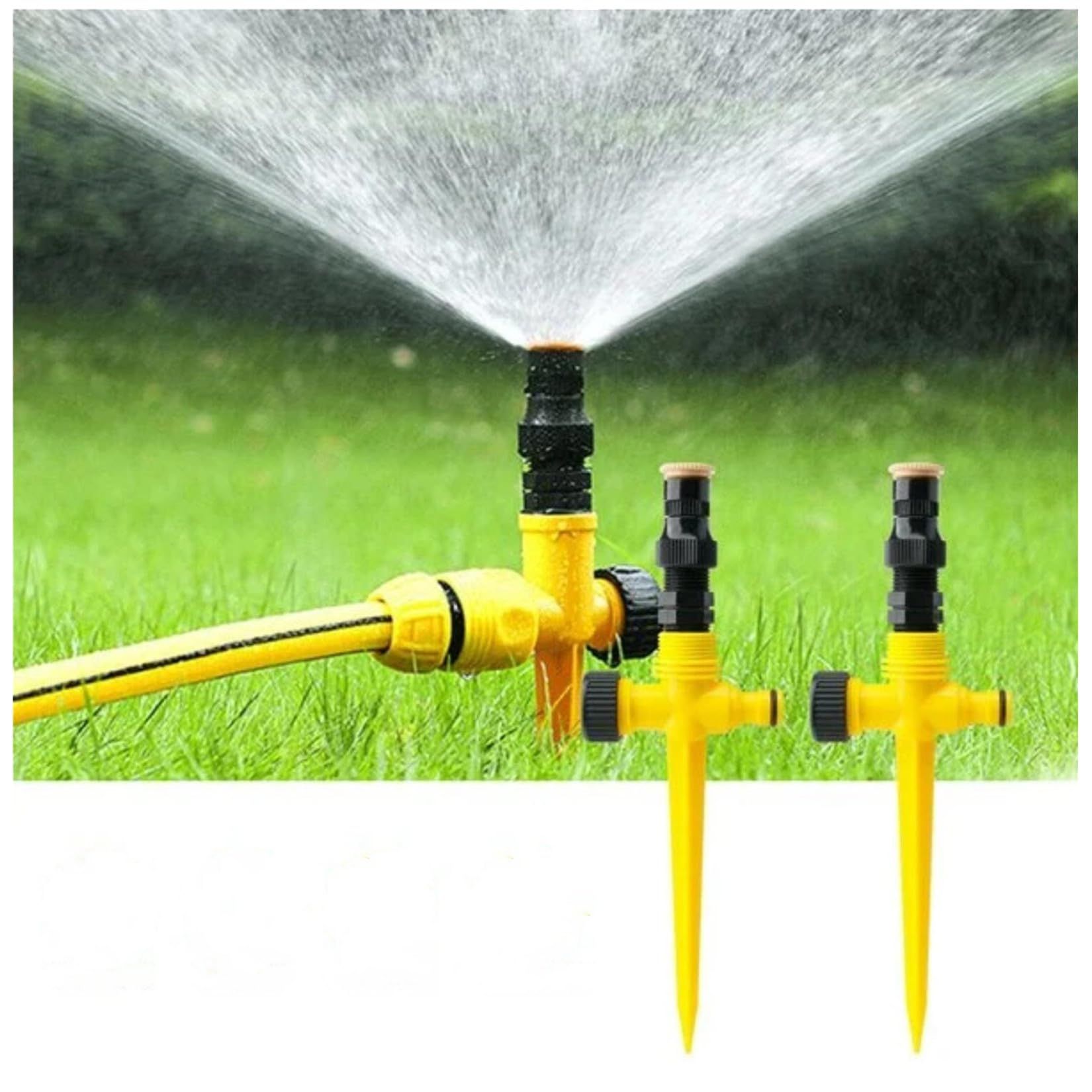 2 pcs 360° Rotation Auto Irrigation System Garden Lawn Sprinkler Patio, Garden Sprinkler Lawn Sprinkler, Adjustable at Will