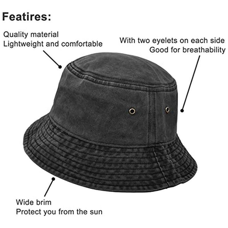 Unisex Men Women Washed Cotton Outdoor Camping Sports Bucket Hats Fisherman Hat - Blue 2 โ image 4
