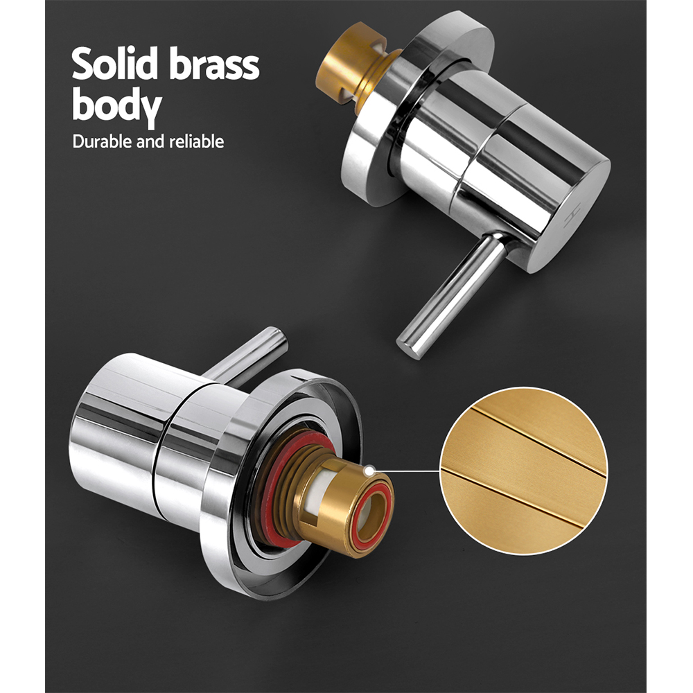 Cefito Basin Twin Tap Wall Round Brass Faucet Shower Bathtub Chrome โ image 6