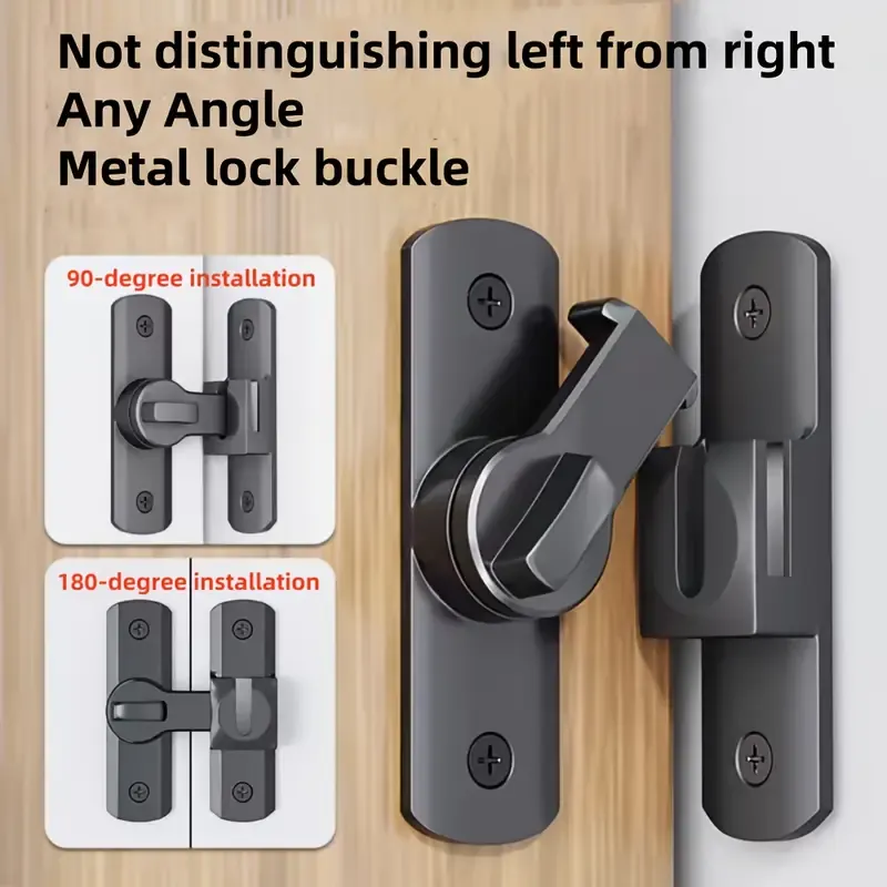 Aluminum alloy baked paint barrel bolt lock, 180° rotation universal left/right, double self-locking anti-pry, practical choice for multi-scenario door — image 3