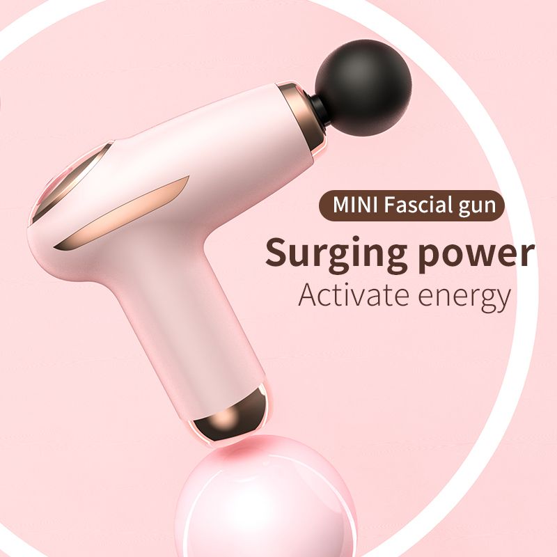 Black - Portable Mini Fascia Gun with 4 Massage Heads, Type-C Rechargeable Low-Noise Handheld Percussion Massager for the Gym — image 3
