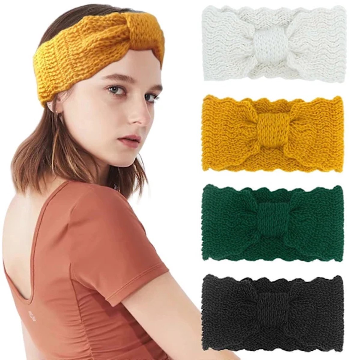Women's Headbands 4-piece – Knitted, soft, for skiing/hiking — image 5
