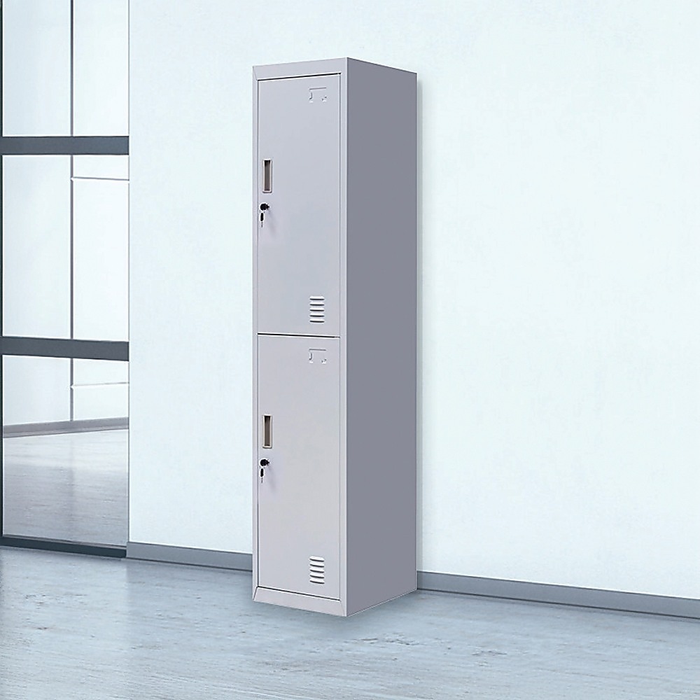2-Door Vertical Locker for Office Gym Shed School Home Storage — image 2