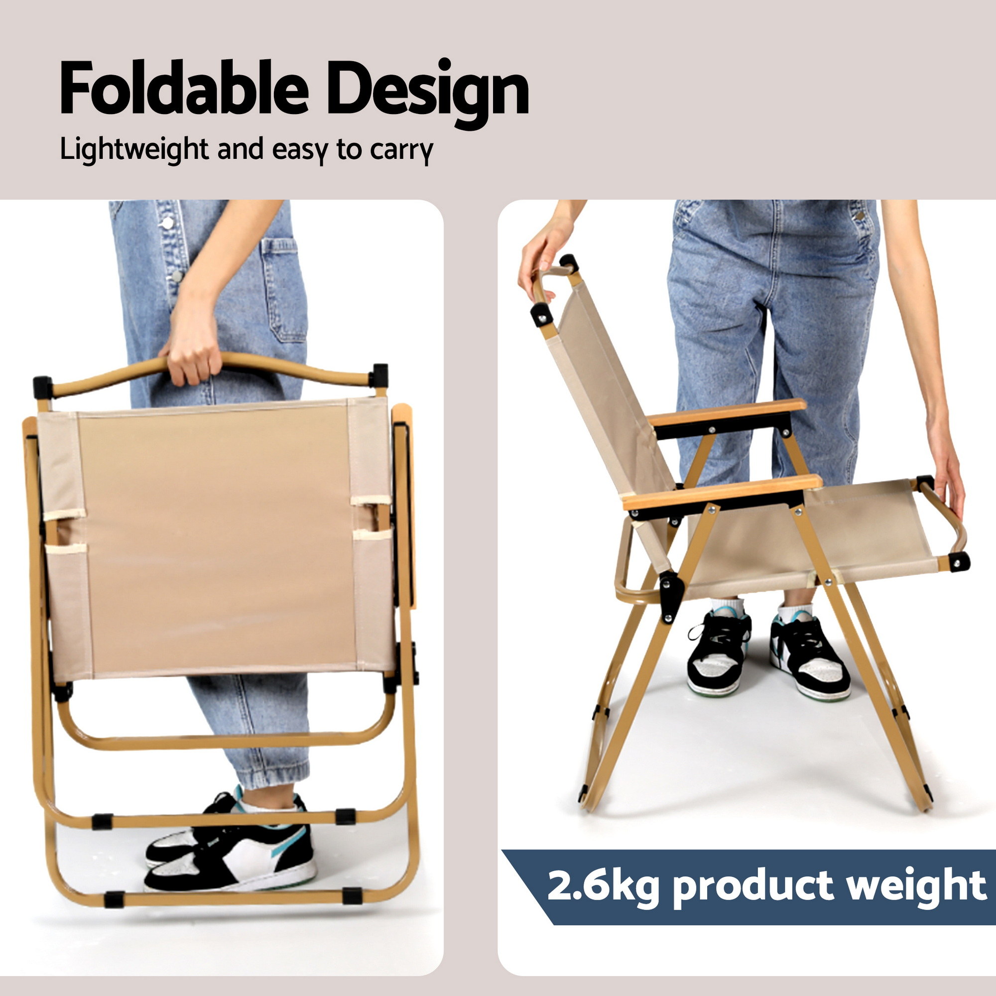 Weisshorn 3pc Camping Table Chair Set Outdoor Folding Aluminium Portable Picnic — image 6